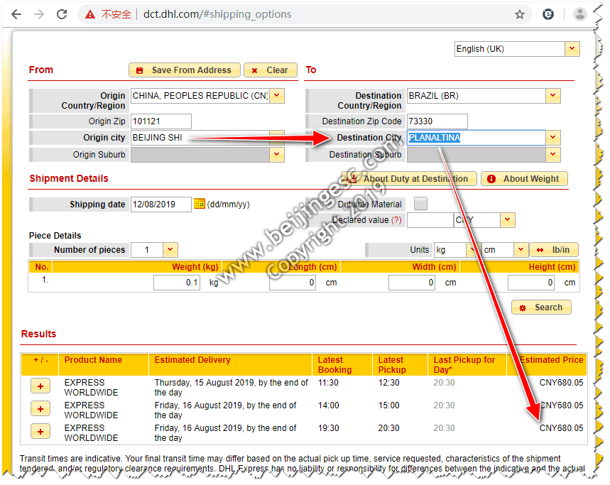 Shipping China Police Clearance Certificate to Planaltina