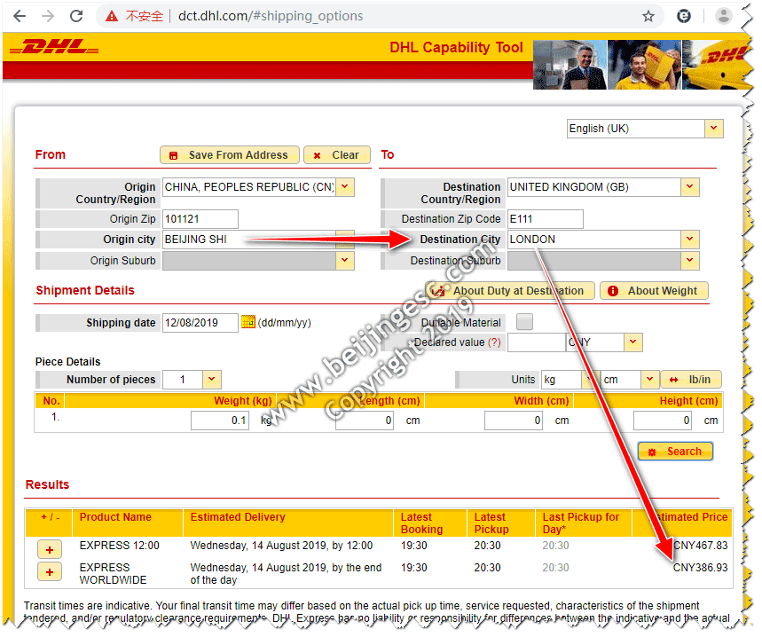 Shipping China Police Clearance Certificate to London