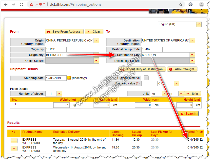 Shipping China Police Clearance Certificate to Madison